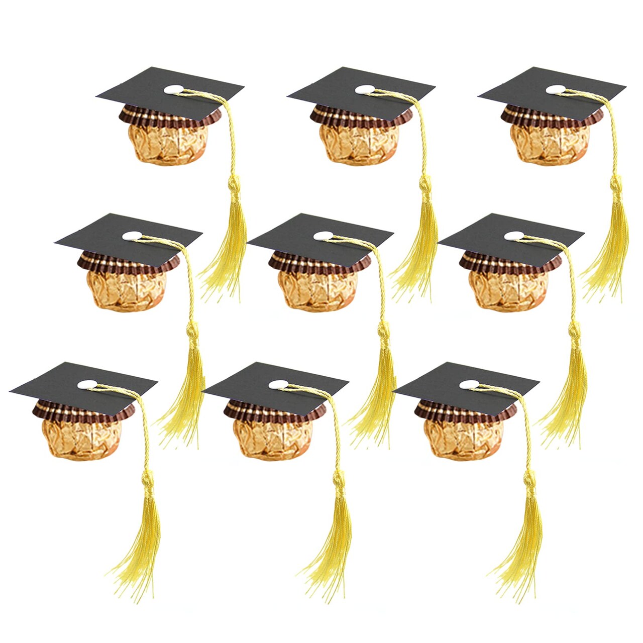 Graduation Cap Chocolate Decorations, 50pcs Black and Dark Blue 2026 Graduation Party Set for Chocolates Candies
